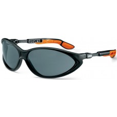 Uvex cybric szemüveg,fekete/narancs keret, szürke lencse